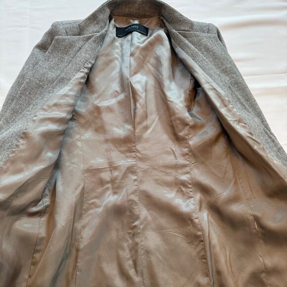 Zara Basic Collection Grey Lambswool Longline Coat Blazer Jacket XS - Picture 16 of 16